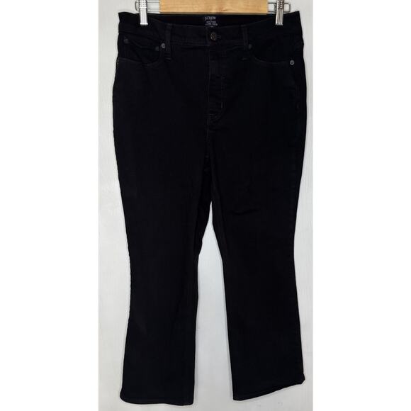 J. Crew Jeans Womens Size 30 Mid Rise Flare Crop 25.5” Inseam Black Denim - Picture 1 of 8